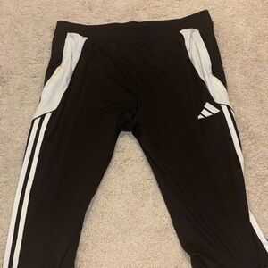 Adidas Men's Black and White Joggers